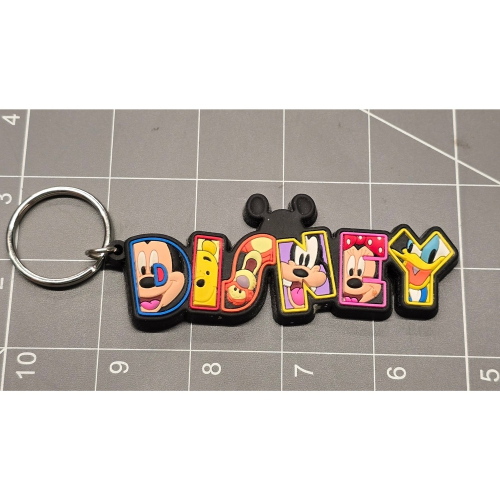 Disney Character Logo Keychain Mickey Minnie Pooh Tigger Goofy Donald Monogram
